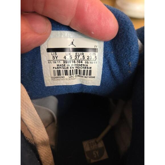 Nike Air Jordan Retro 3 “True Blue” 2011 Size 5Y White Cement 398614-104 RARE! - Picture 5 of 5